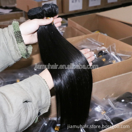 Straight Human Hair Weave Bundles Natural Black 100% Human Hair Bundles Remy Hair